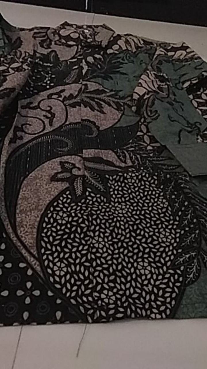 Kemeja Batik Pria Lengan Panjang Size M L Xl Xxl  Bswart Batik Hrb026 Kenongo Hem Panjang Padi