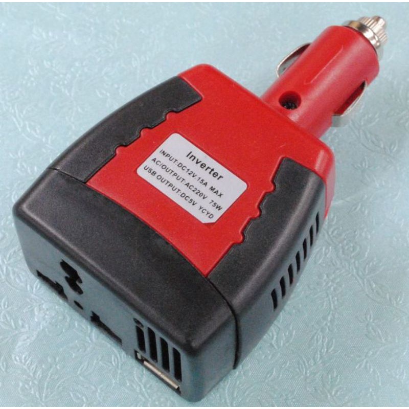 Power Car Inverter 75W DC to AC EU Plug With USB Charger 2.1 A