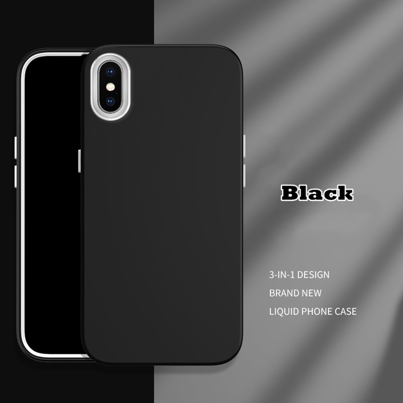 3 in 1 Case HP Tebal Warna Permen Untuk iPhone X XS max 7 Plus 8 Plus 6 7 8 11 Pro max