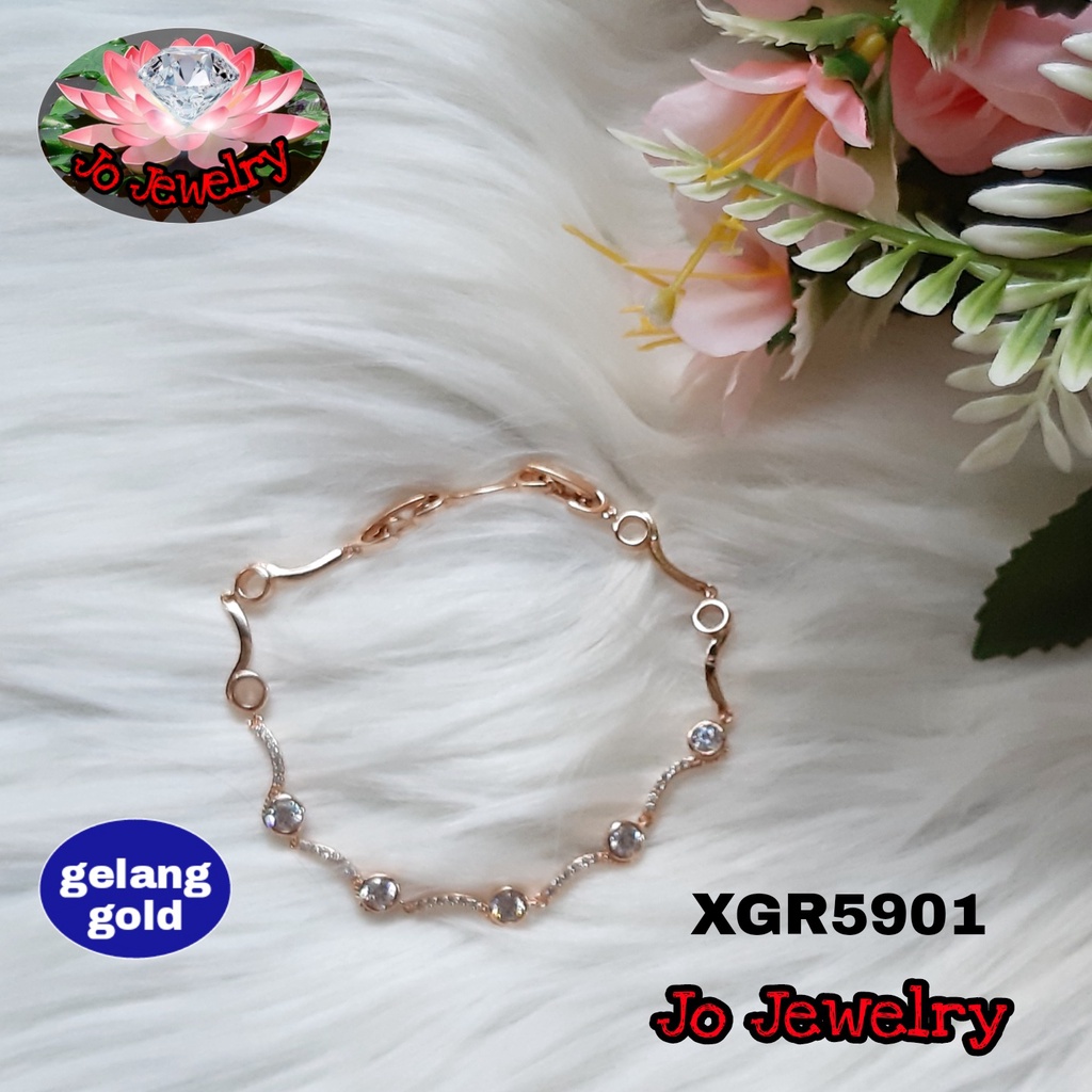 Gelang rantai xuping batu gold