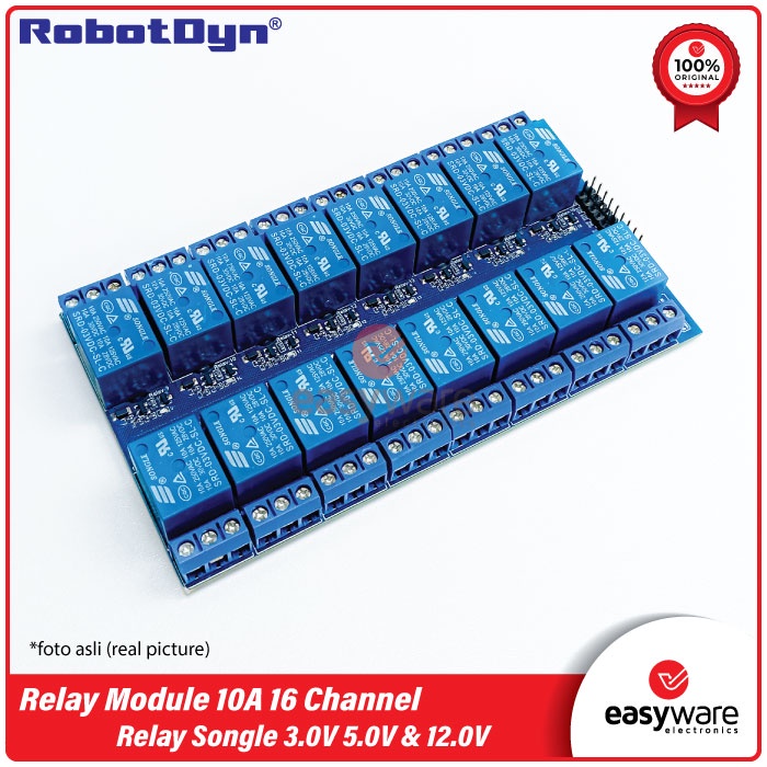 RobotDyn Relay Module 16 Channel 10A 3.3V  Relay Songle