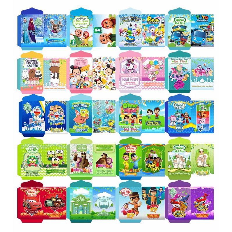 

AMPLOP LEBARAN IDUL FITRI KARAKTER / AMPAO ANGPAO KARAKTER KARTUN ANAK [ECER 1 PCS]