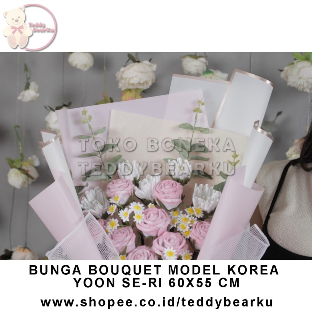 TERLARIS! BOUQUET BUKET BUNGA LOVE MODEL KOREA YOON SE-RI KADO VALENTINE / ULTAH / WISUDA / PACAR