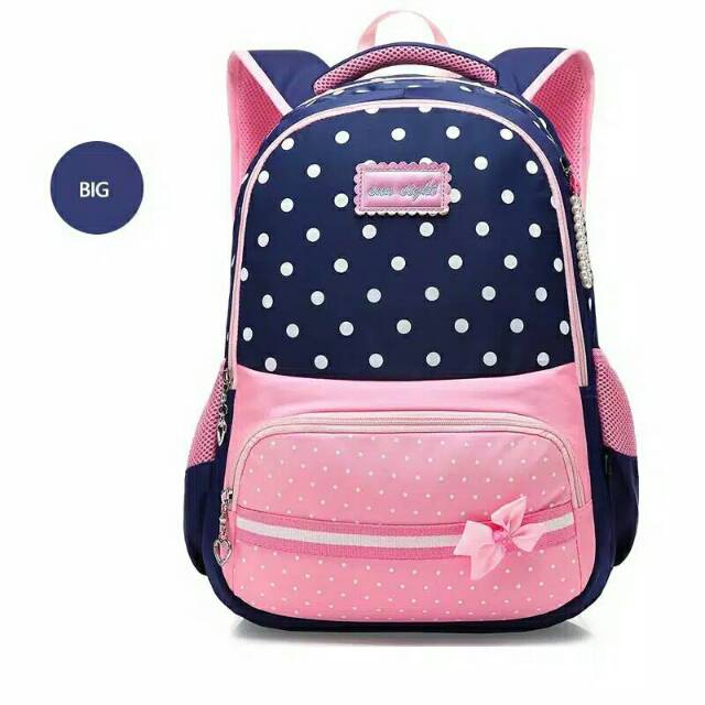 Tas sekolah motif/tas anak polkadot/ransel sekolah wanita