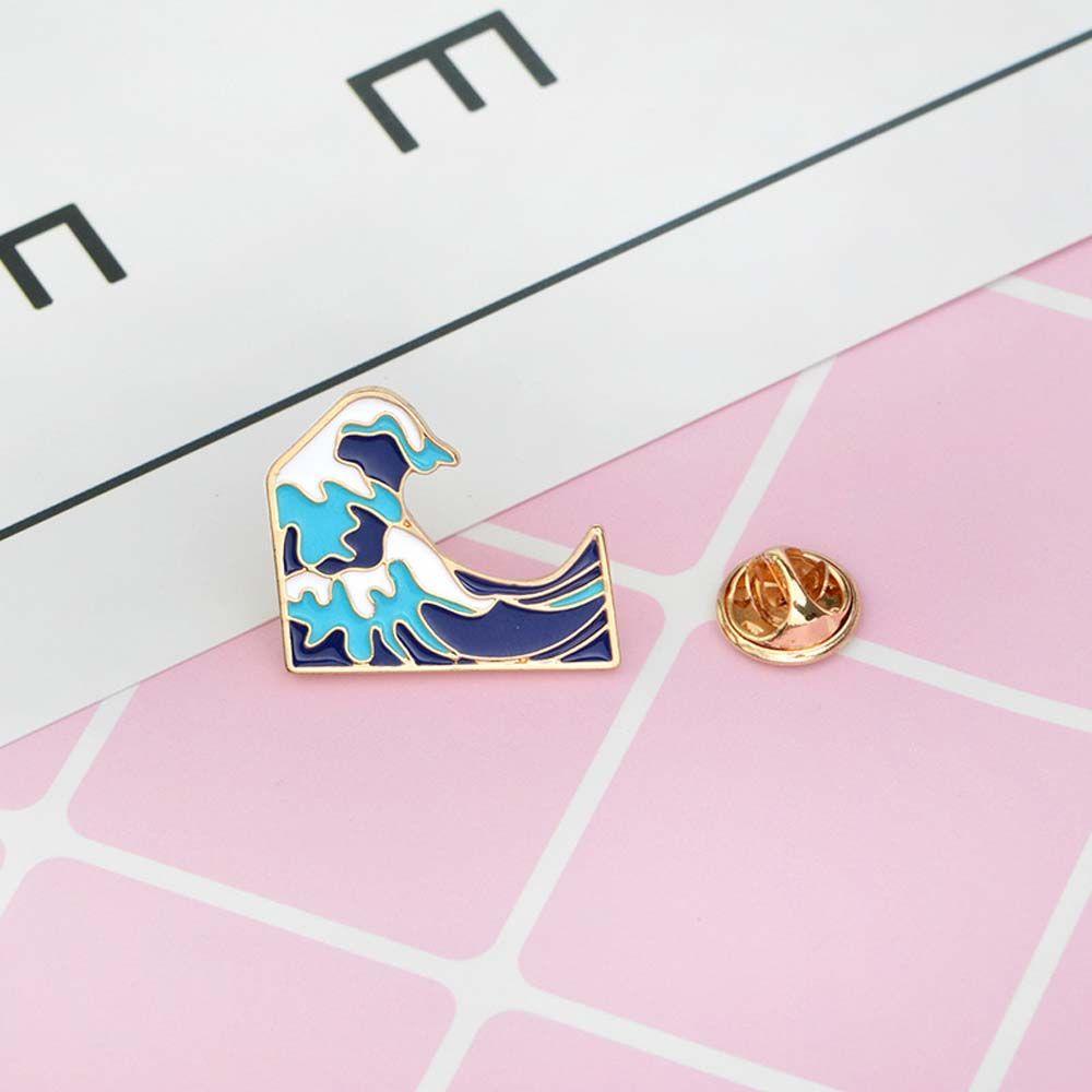 [Elegan] Gelombang Laut Bros Lucu Fashion Kerah Bros Kerah Bros Travel Commemorative Lapel Pin Bros Pin