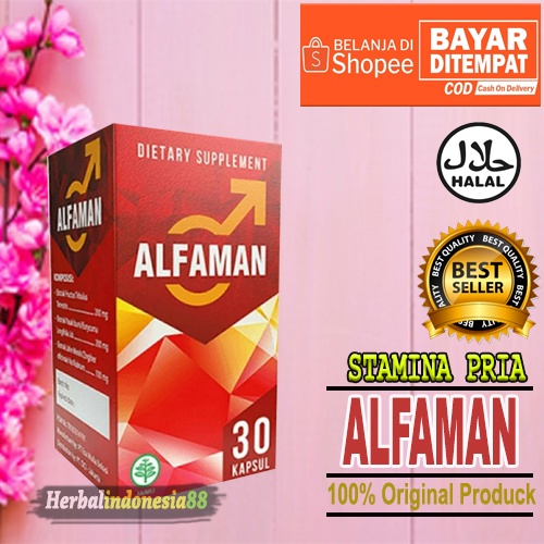 READY !! ALFAMAN SUPLEMEN PENAMBAH STAMINA PRIA DEWASA 30 KAPSUL DIJAMIN ORIGINAL DAN HALAL