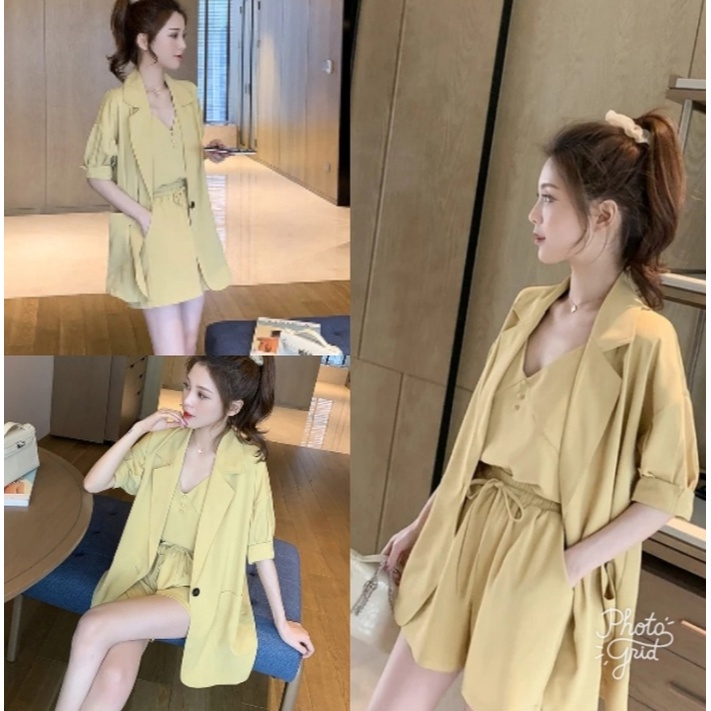 *[NSFK] Stelan 3in1 Memora / Stelan Wanita / Setelan Baju Wanita / Setelan Korea Terbaru