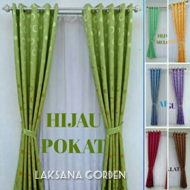 Garansi harga termurah jual gorden hordeng tirai jendela pintu  minimalis hijau ungu kuning pink