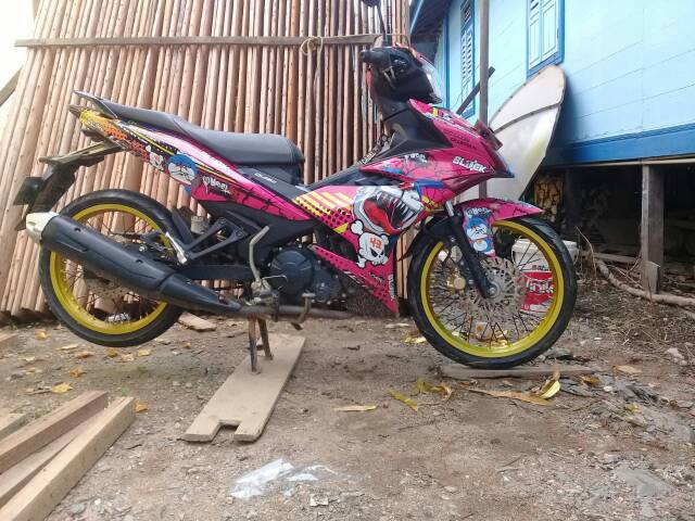 Stiker Decal Motor Jupiter MX KING 150 Pink Biru Ungu Merah Toska Putih Hitam Biru Custom