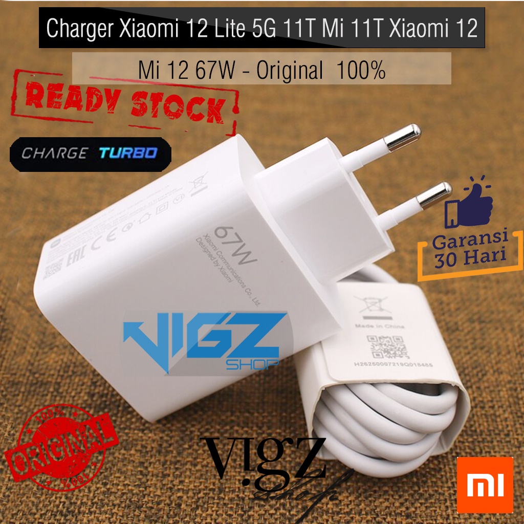 Charger Xiaomi Note 11 Pro 5G / Poco X3 GT / 12 Lite 5G / 11T / Mi 11T / Xiaomi 12 Mi 12 67W Turbo Charge Original 100%