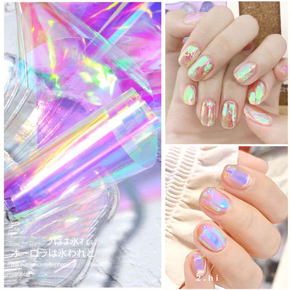 Needway  Stiker Kuku Motif Aurora 5 Warna Untuk Dekorasi Nail Art / Manicure Diy