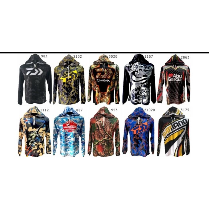 TERLARIS kaos jersey mancing bertopi -baju mancing shimano bertopi