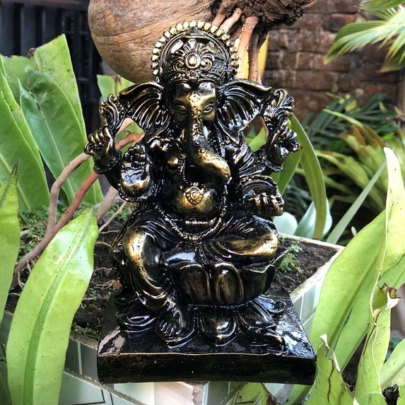 Patung Ganesha Gold sedang PATUNG GANESHA/GANESHA MINI/GANESHA STATUE/PATUNG DEWA/GANESHA