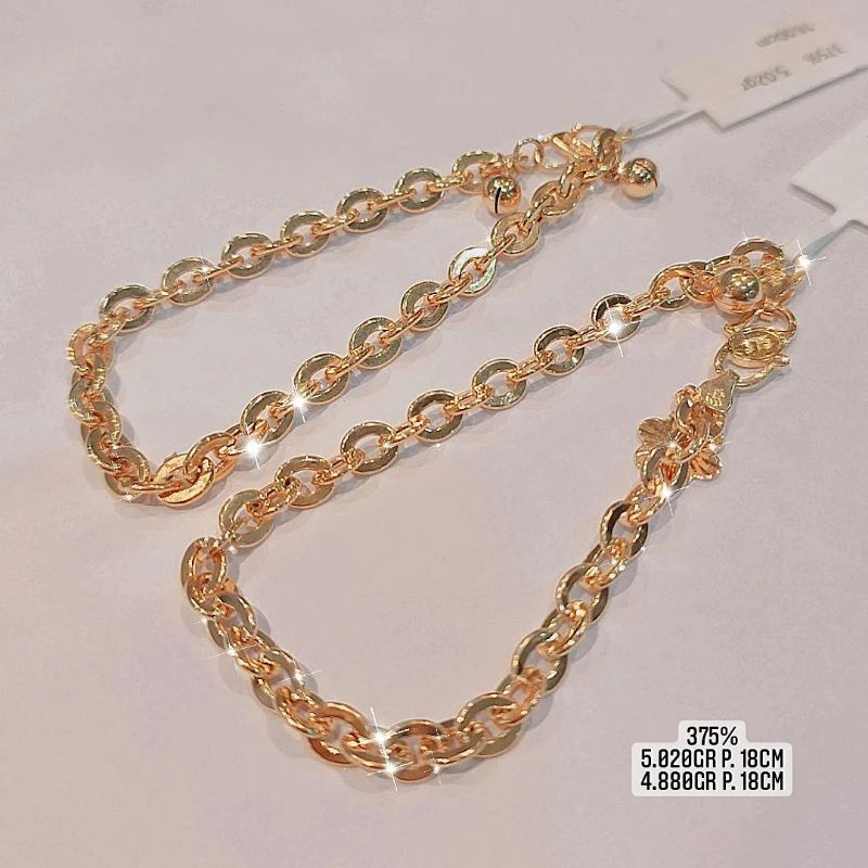 Gelang Emas Asli Model Rantai Kadar 375%/8Karat