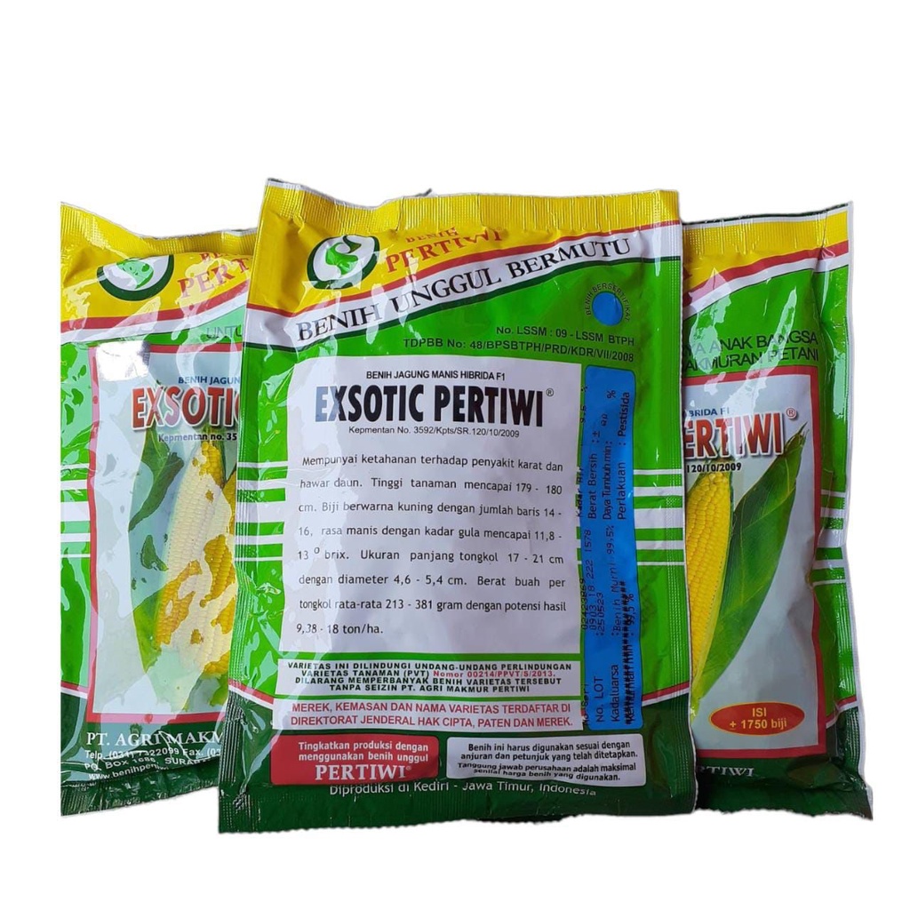 BENIH BIBIT JAGUNG MANIS EXOTIC PERTIWI 1.750 Butir, Benih jagung manis hibrida eksotik,exotic,eksotic