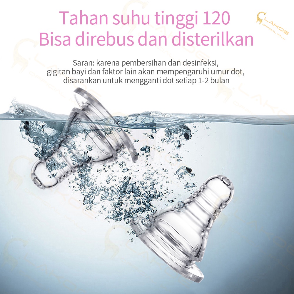LAKOE Dot bayi silikon nipple pigeon slim neck anti kolik-6