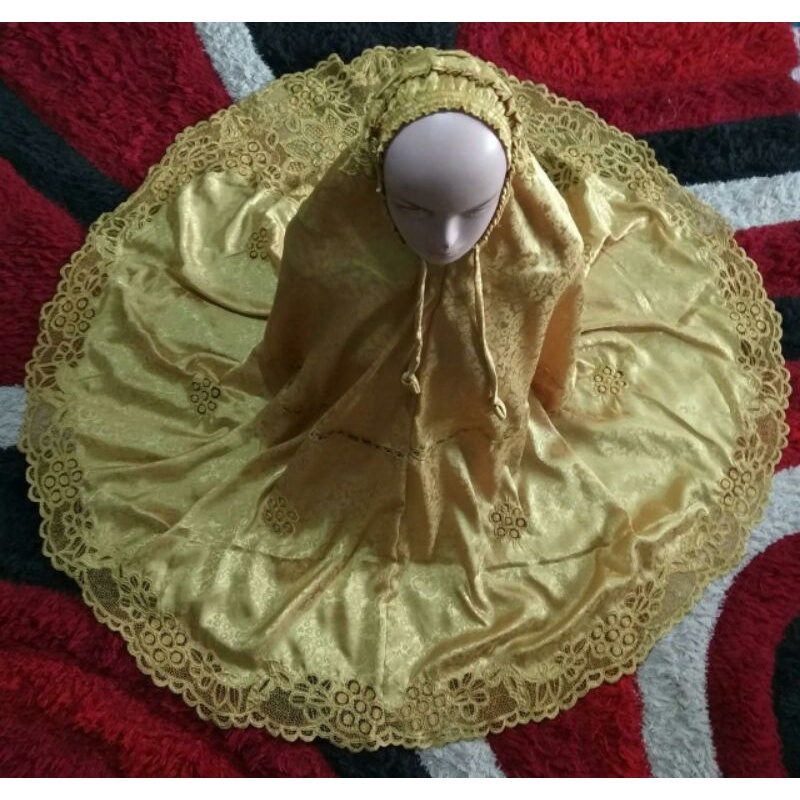 mukena bordir kerancang sutra gold premium original