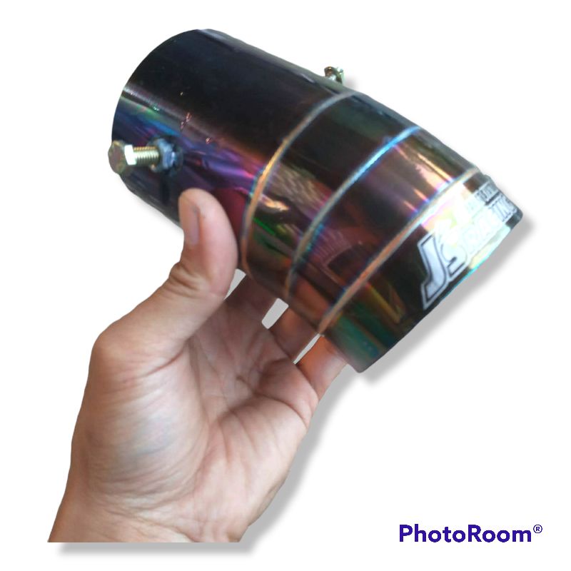Tailpipe Knalpot Mobil Diesel Solar JS Racing Pelangi Sambungan Variasi Ujung Knalpot Model Baud Tan