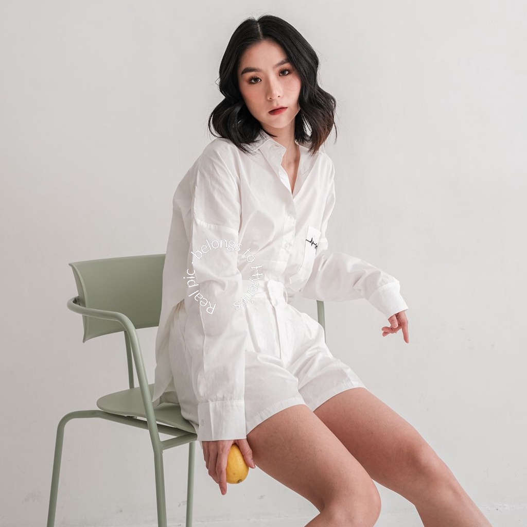 HYERIES Ahyun shirt set / Pakaian Casual Wanita / Kemeja Polos Wanita / Kemeja Oversize / Kemeja lengan panjang / Atasan Casual / Baju Kerja / Atasan Kerja Lengan Panjang / Setelan Kemeja Wanita / Kemeja Jumbo / Long shirt / Long sleeves basic shirt