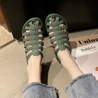  Sepatu  Sandal  Flat Jelly  Open Toe strap Ankle Ala Roma 