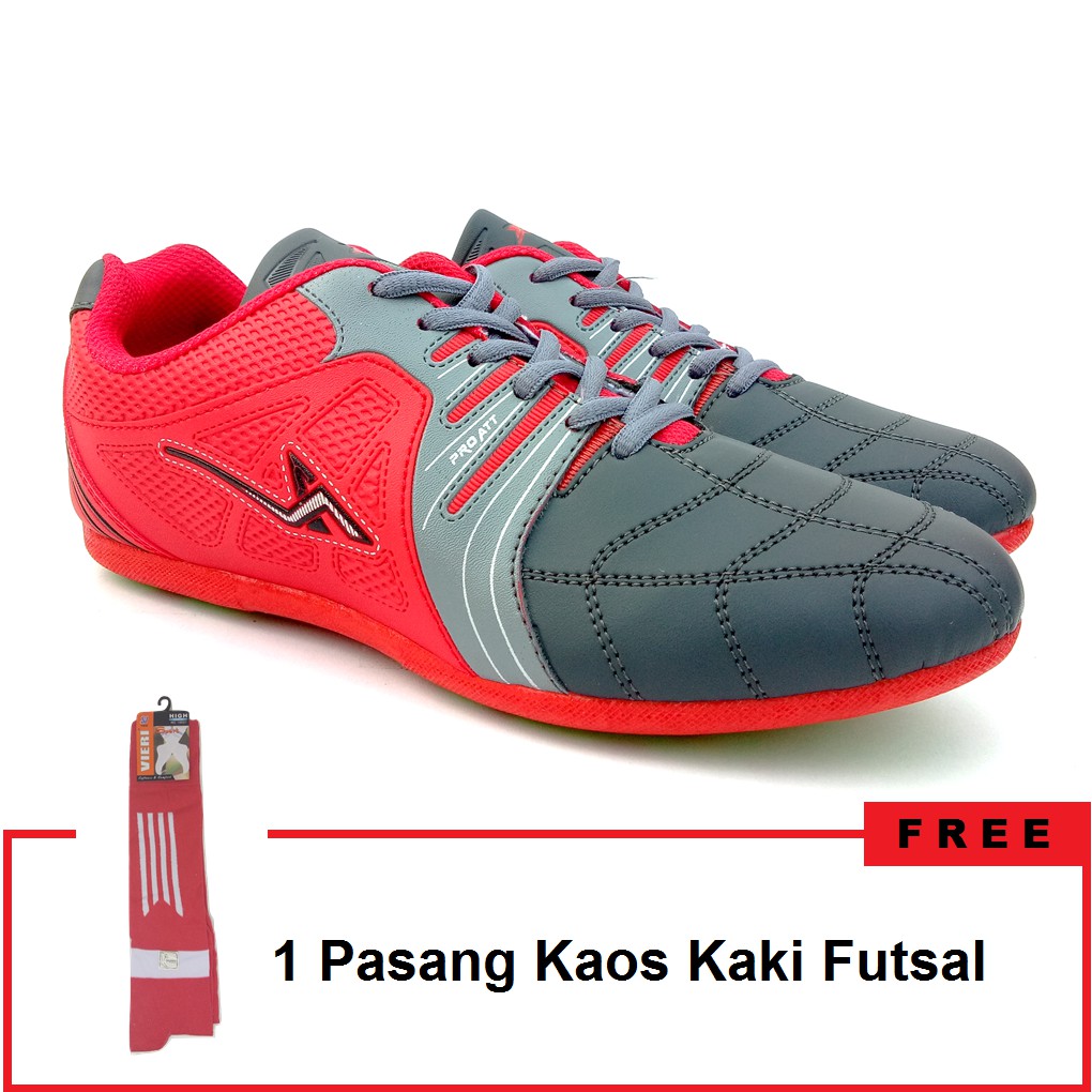 Pro ATT Original - FDL 99 MERAH BONUS KAOS KAKI FUTSAL - Sepatu Futsal Pria Wanita Takraw Sepak Bola