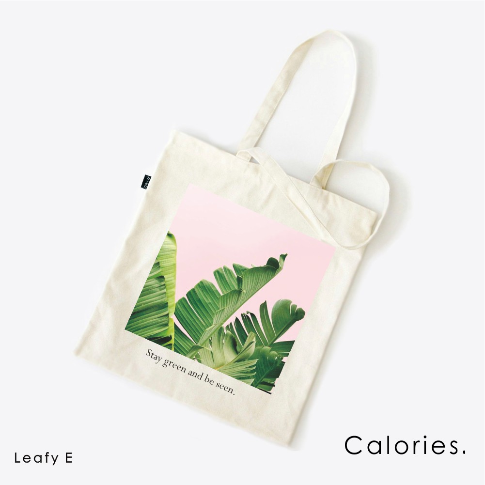 Totebag Daun Klasik Lucu motif daun tropis adem  #TOTR