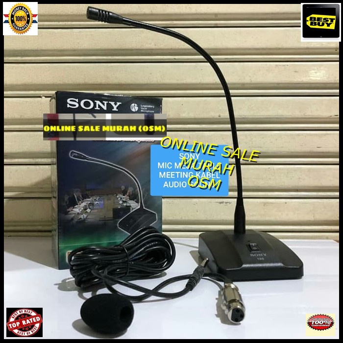 sony condenser condesor mic meja mikrophone table podium microphone pro audio sound sistem vokal vocal mik profesional panggung dj studio meeting rapat pengeras suara  suara bagus, jernih dan bersih 1bh microphone 1bh kabel 1bh busa Suara bagus,sensitif,e