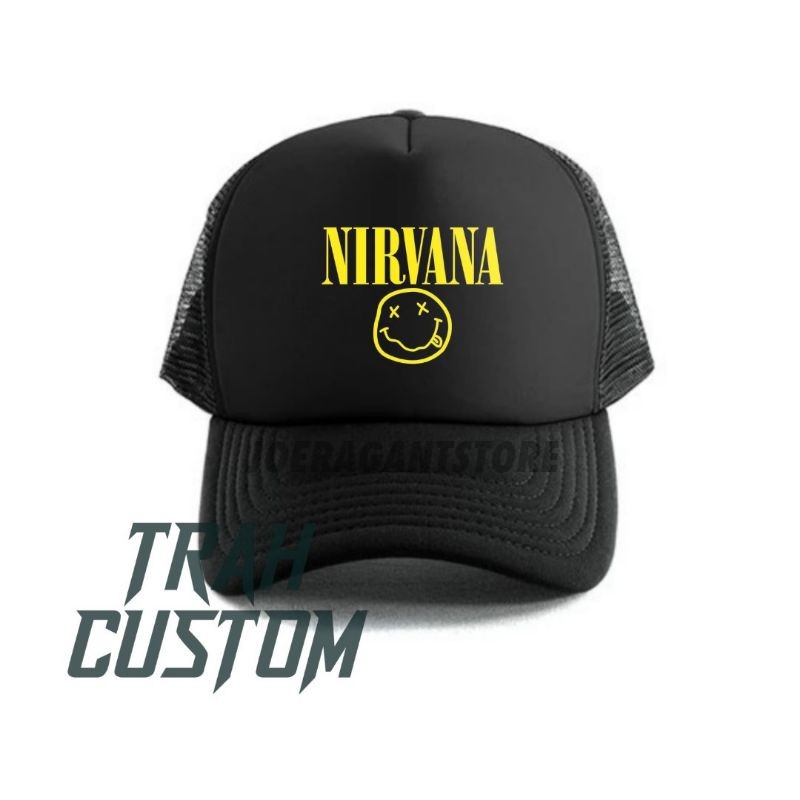snapback trucker Nirvana / topi nirvana / topi band / topi logo nirvana JS