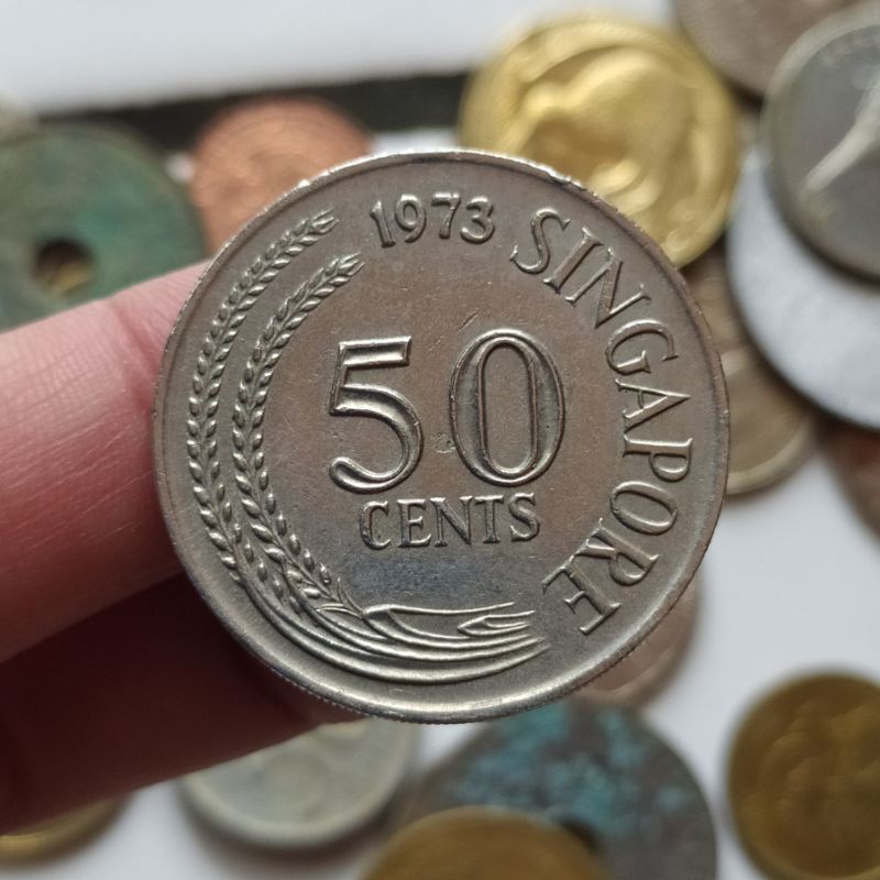 A598 Koin Singapore 50 Cents Tahun 1973 Bekas Tapi Masih Sangat Mulus