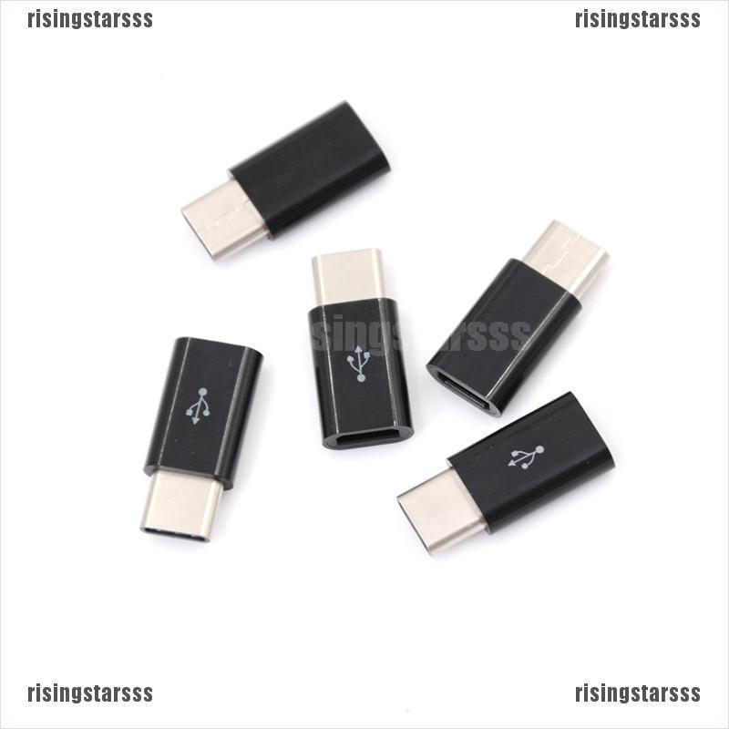 5Pcs Adapter Converter USB Type-C Male to Micro USB 3.1