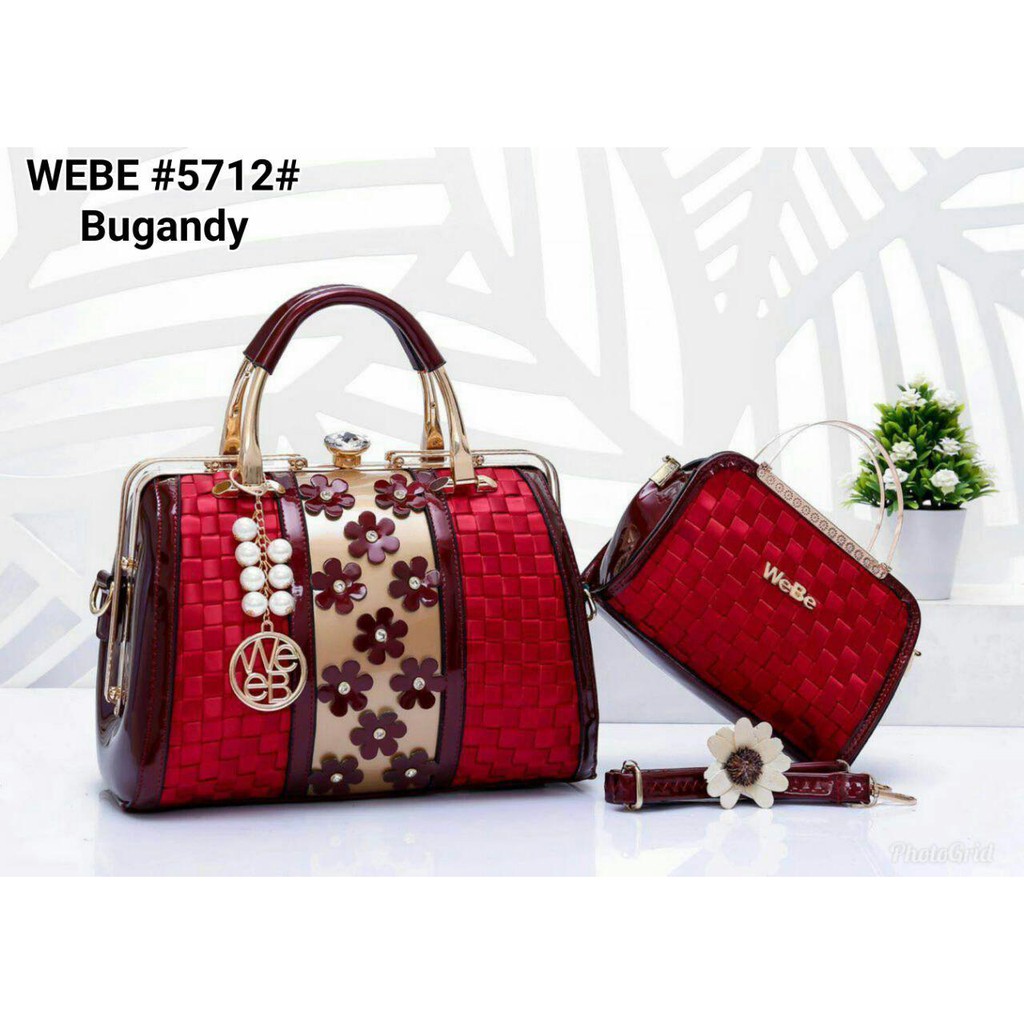 New arrival Tas wanita branded impor Batam merek Webe Behel Spidi With Flowers kode S712 promo