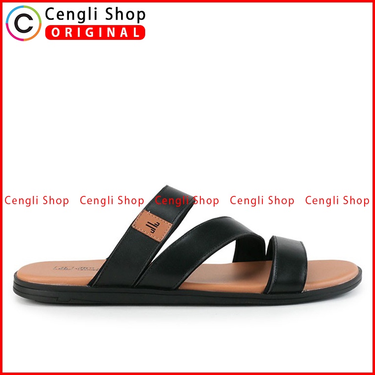 SANDAL CASUAL JIM JOKER PRIA ORIGINAL SLIDE KULIT BRANDED HITAM JJ34