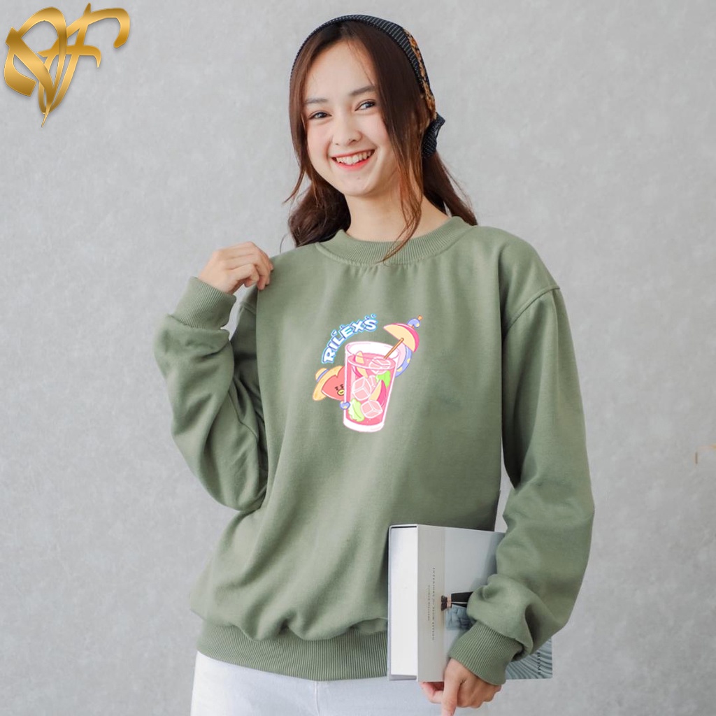 🅳🅵 Sweater Tata Rilexs Aesthetic BTS BT21 Pria &amp; Wanita | Sweater Korea Style Fleece Cotton | Dhea Fashion