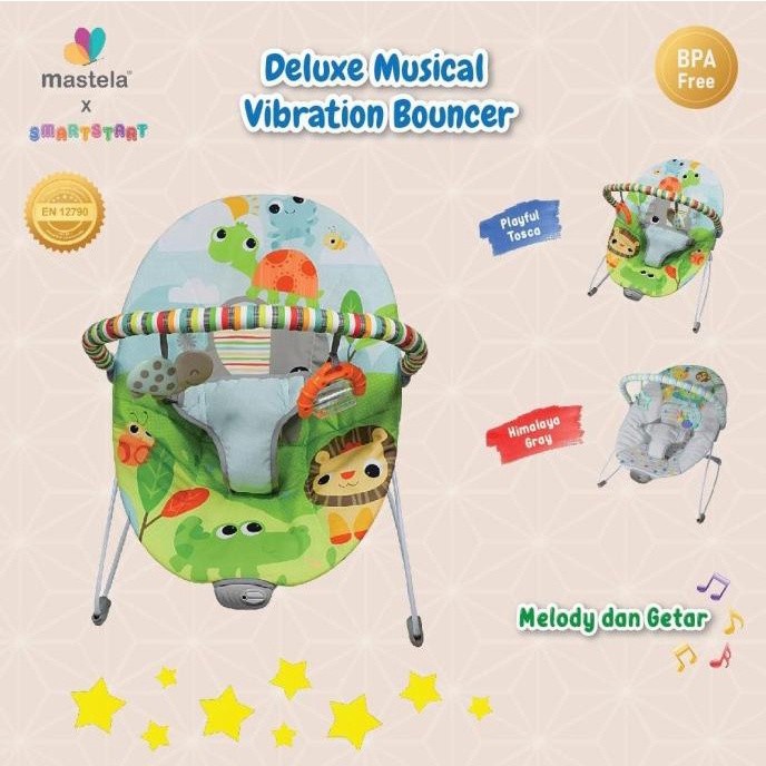 Bouncer Kursi Goyang Manual Bayi Space Baby Mastela FREE BUBBLE WRAP!!-MAS-1R-6111-HML-GREY