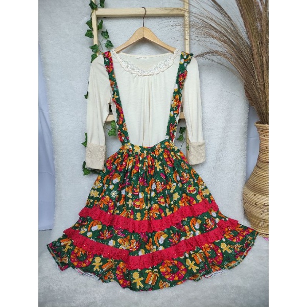 JSK DRESS CHRISTMAS EVE IMPORT BRANDED KAWAII/set jsk dress import motif natal