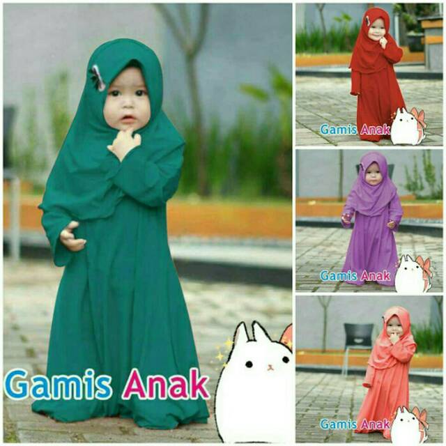 Setelan Muslim Setelan Gamis Naura Gamis Plus Jilbab Naura Gamis Bayi Naura Gamis Anak Premium Murah