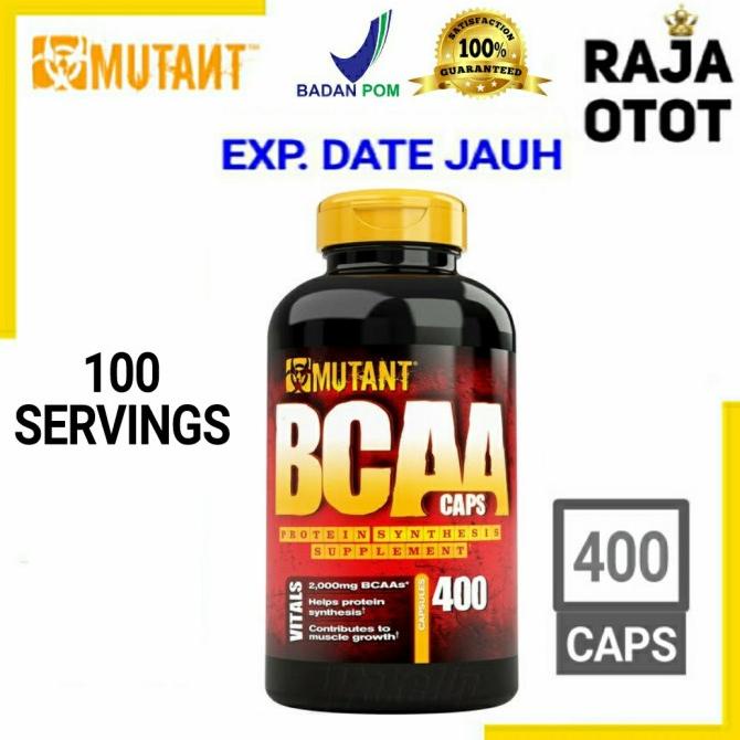 Mutant BCAA 400 capsul Mutan BCAA 400 caps BPOM Suplemen Fitness BCAA .