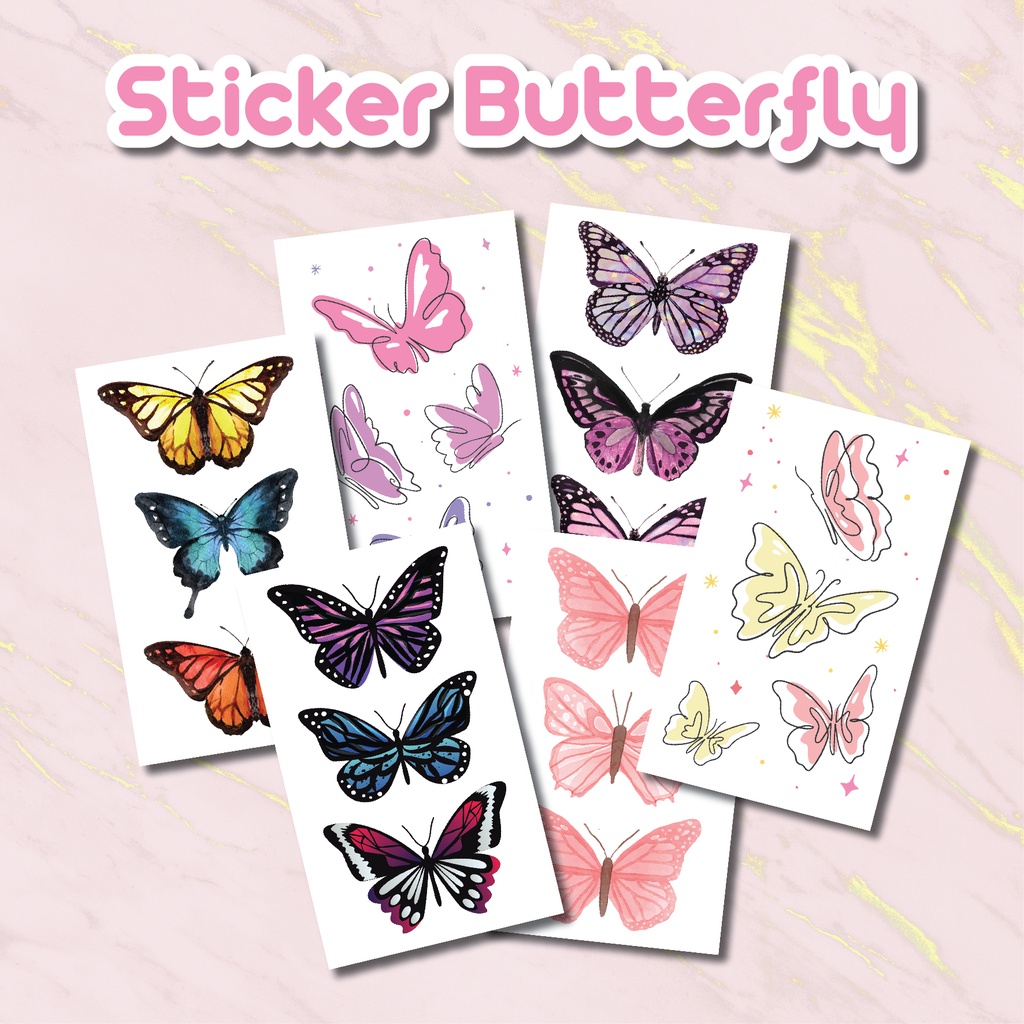 

Stiker Butterfly / Stiker Aesthetic Kupu-Kupu / Stiker Tumbler / Stiker Deco Kupu Kupu