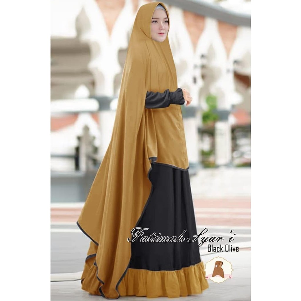 GAMIS SYARI WANITA TERBARU FATIMAH HITAM / BUSANA MUSLIMAH PESTA