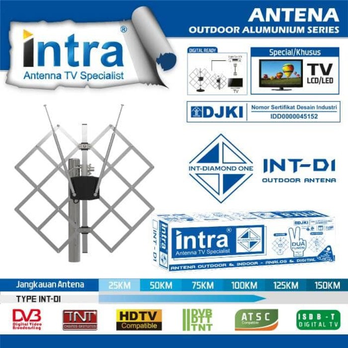 Antena Outdoor &amp; Indoor INTRA INT-D1 Analaog &amp;digital + 15m kabel