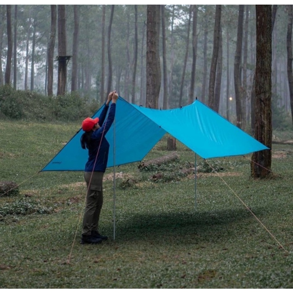 TRAPTENT FLYSHEET 3x4 19 LOP + TIANG ALUMUNIUM ALUMUNIUM TRAPTENT