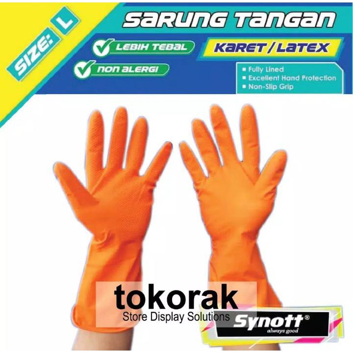 SARUNG TANGAN SYNOTT LATEX L KARET SARUNG BERKEBUN CUCI PIRING