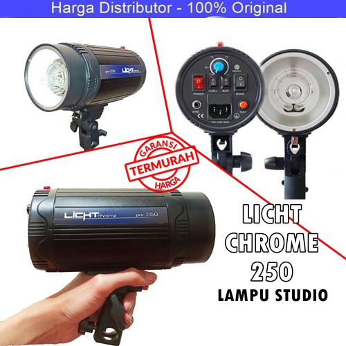 Lampu Flash Studio Licht Chrome Pro-250 - Power 250w Foto Studio