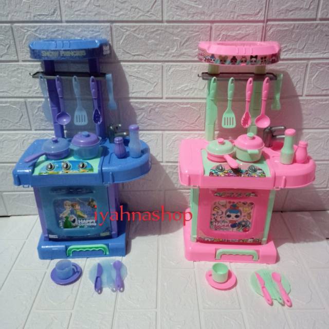 Mainan kitchen set frozen masakan kompor nyala | Shopee Indonesia