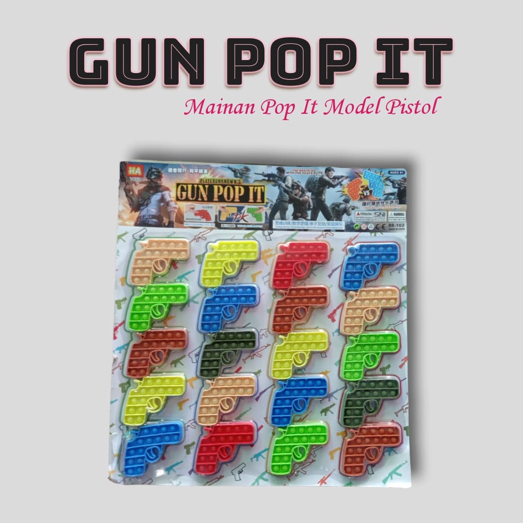 AZ MAINAN VIRAL POP IT MODEL PISTOL / GUN POP IT FULLCOLOR