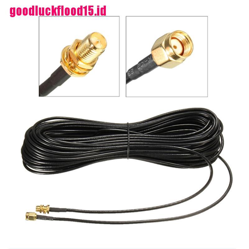 (LUCKID) 1pc Kabel extension Antena router WiFi RG174 RP-SMA male Ke male Panjang 20m