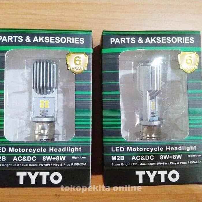 Lampu LED 2 SISI MOTOR ORIGINAL TYTO M2B H6 AC/DC 8WATT+8WATT