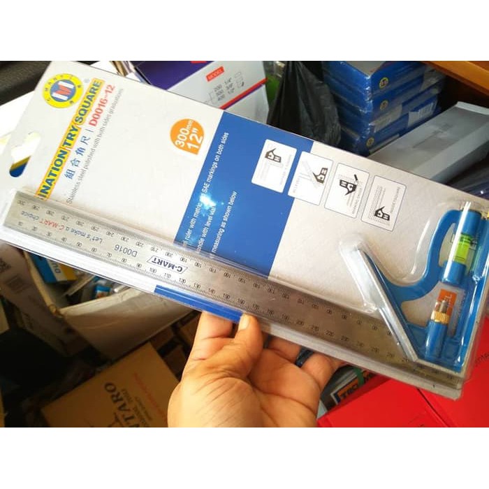 

PROMO Siku kombinasi Penggaris Siku L Premium 30cm Garisan Siku Tukang