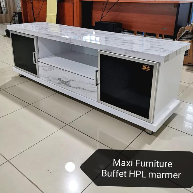 Rak Tv / Buffet Tv Kayu + Hpl - Hitam Karlinamandila
