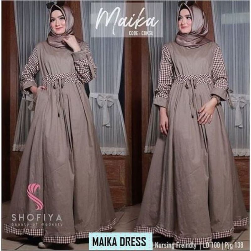 Maika dress pakaian wanita fashion muslim remaja